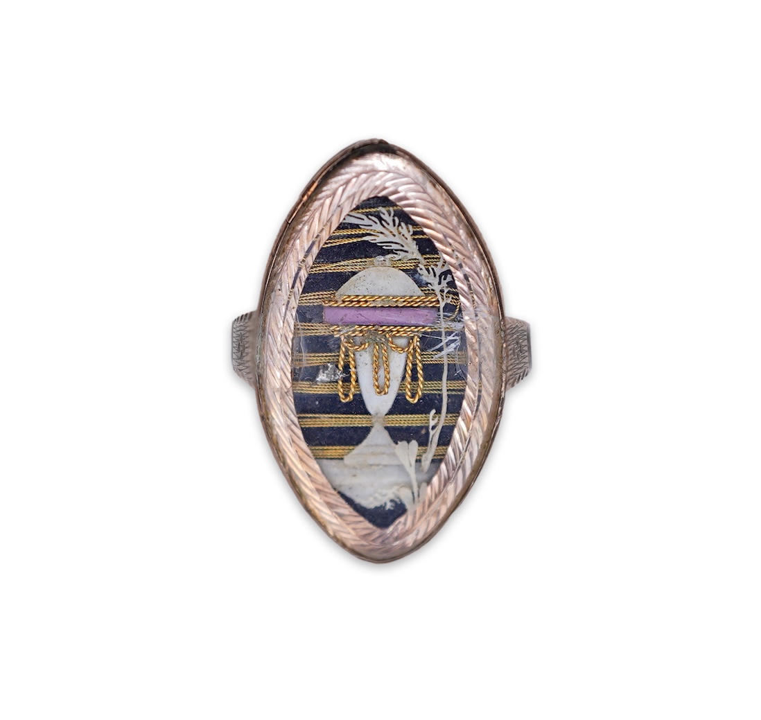 A fine Georgian mourning ring, late 18th century